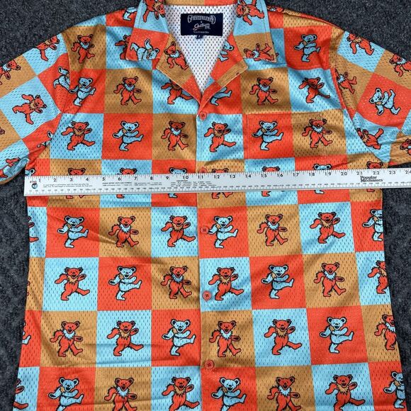 Grateful Dead x Section 119 Shirt Mens Large Mesh Camp Collar Music Rock Band - Picture 5 of 6